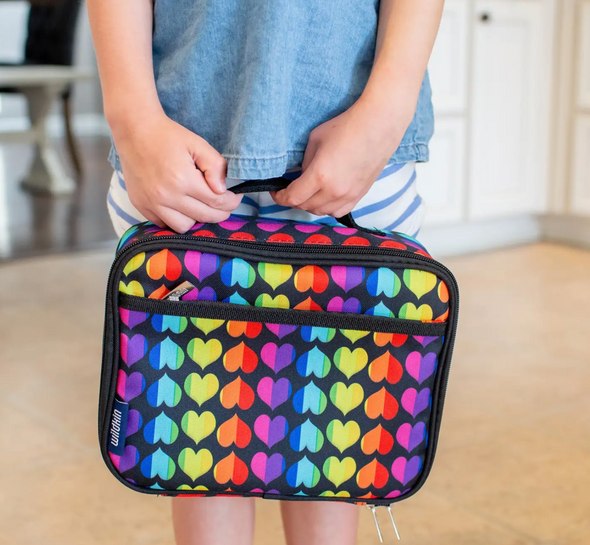 Rainbow Hearts Lunch Box - Black/Multi-Color