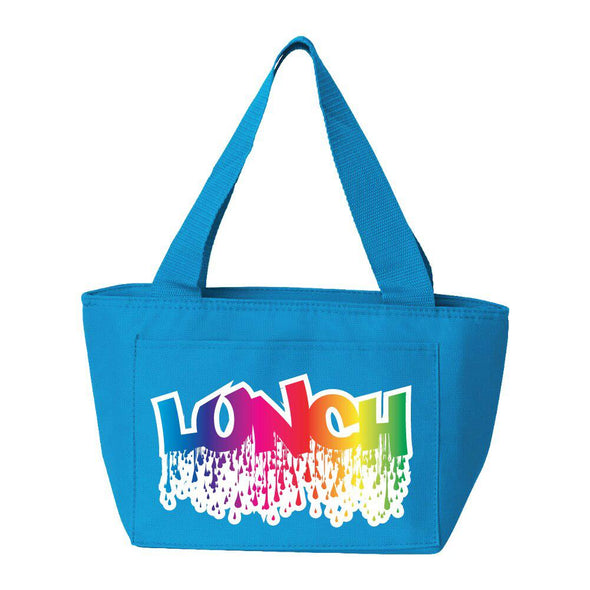 Rainbow Drips Lunch Bag - Turquoise