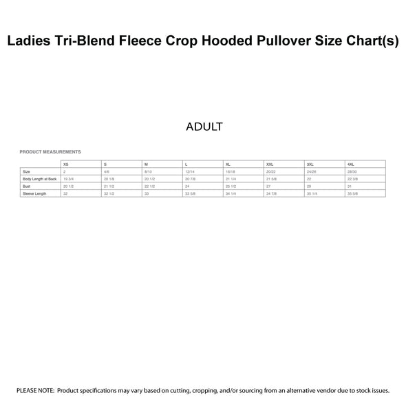 Allied Beverage - Ladies Tri-Blend Fleece Crop Hooded Pullover - White