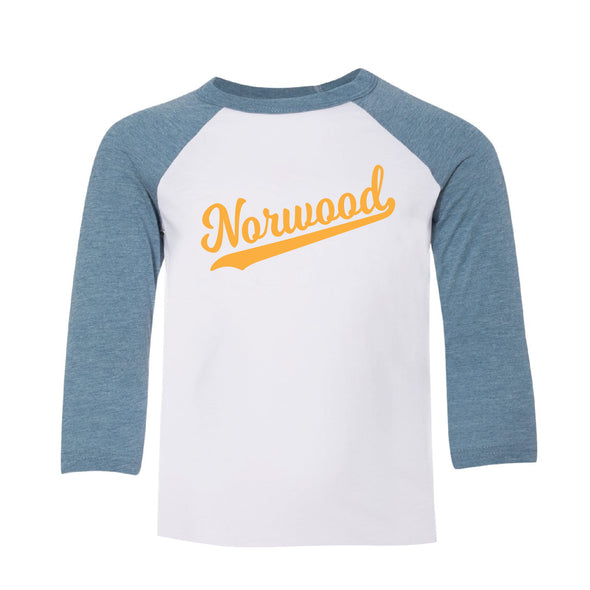 Norwood - 3/4 Sleeve Baseball Shirt w/ Raw Edge Bottom