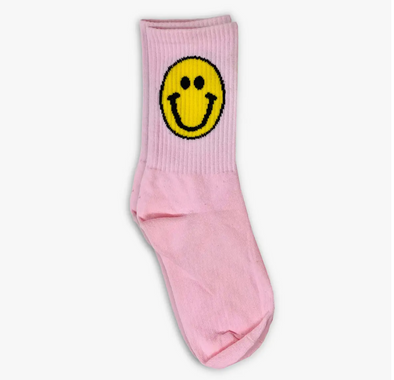 Happy Face Socks - Light Pink
