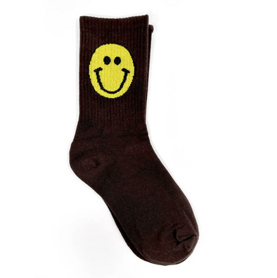 Happy Face Socks - Brown