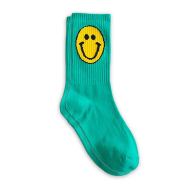 Happy Face Socks - Turquoise