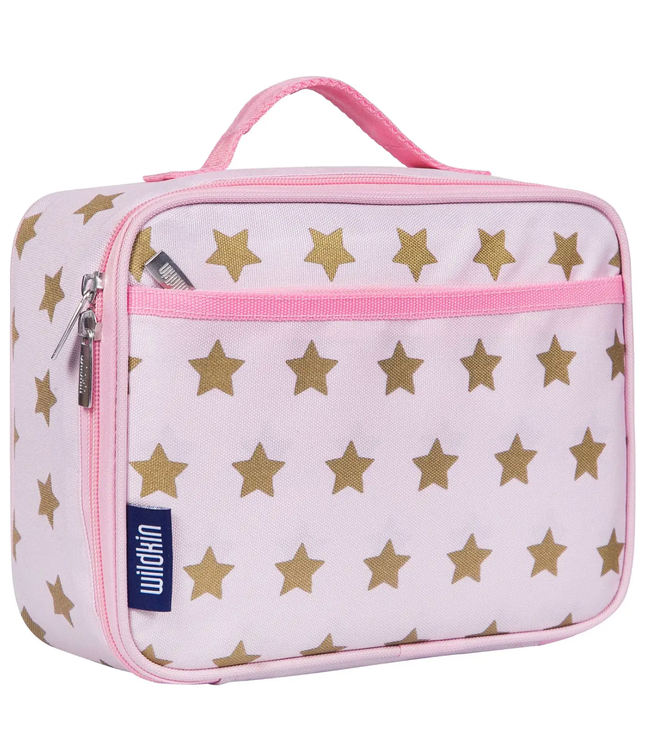 Wildkin Kids Insulated Lunch Box Bag (Pink and Gold Stars)