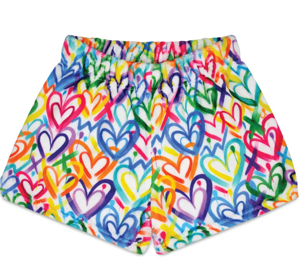 Graffiti Hearts Plush Shorts - Corey Paige by Iscream
