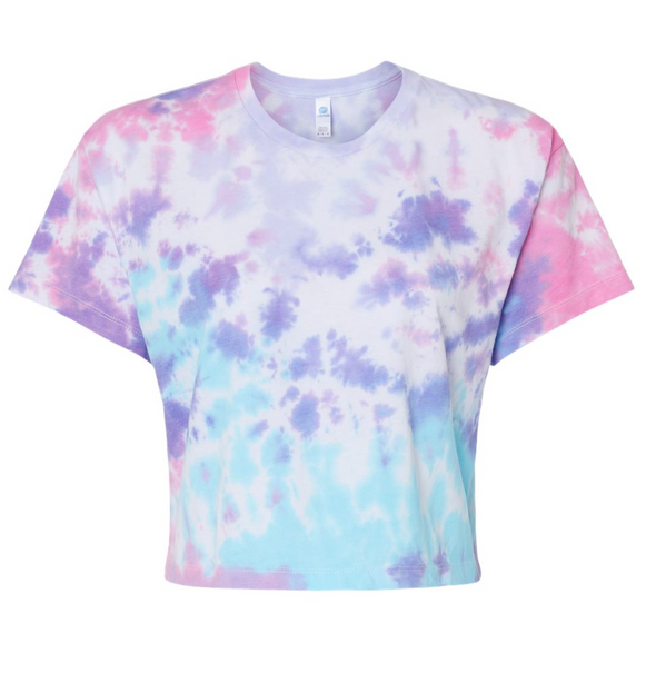 Tie-Dye Cotton Candy Cropped Soft Tee