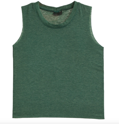 Firehouse Cropped Muscle Tank - Hunter Green