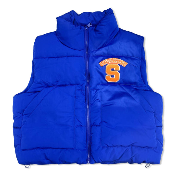 College Cropped Puffer Vest