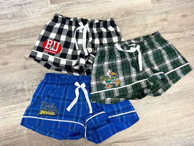 College Patch Flannel Shorts