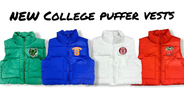 College Cropped Puffer Vest