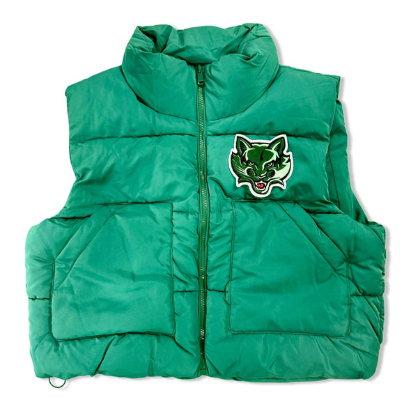 College Cropped Puffer Vest