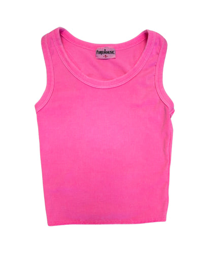 Firehouse Ribbed Racerback Tank - Neon Pink