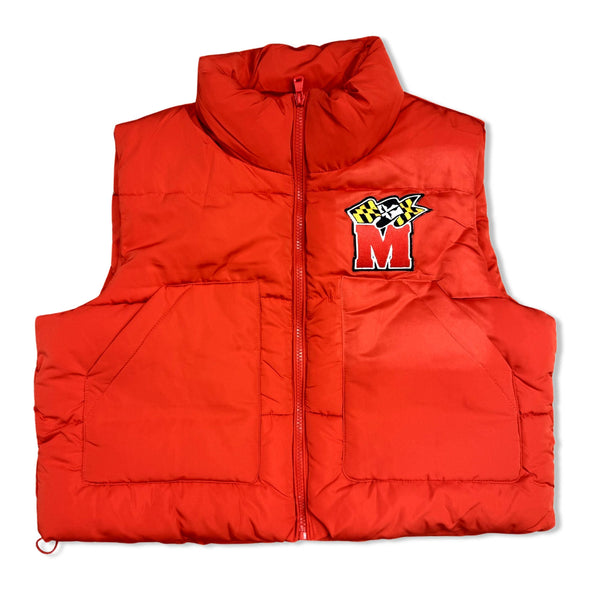 College Cropped Puffer Vest