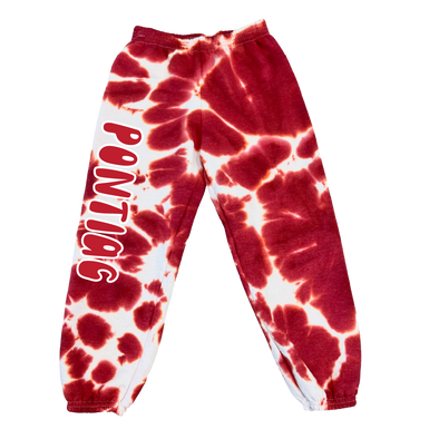 Retro Bubble Tie-Dye Camp Sweatpants - Red