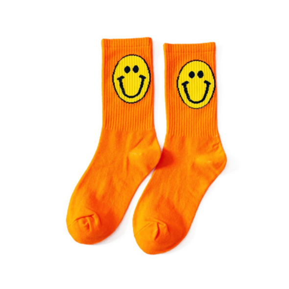 Happy Face Socks - Orange