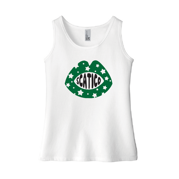 Star Lips Camp Tank - White