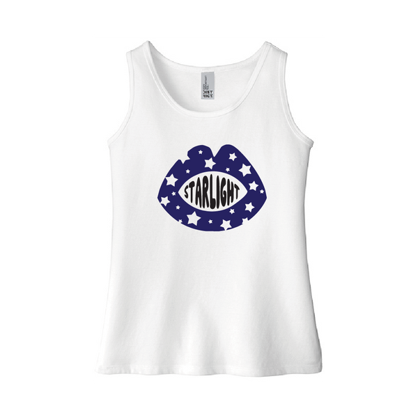 Star Lips Camp Tank - White