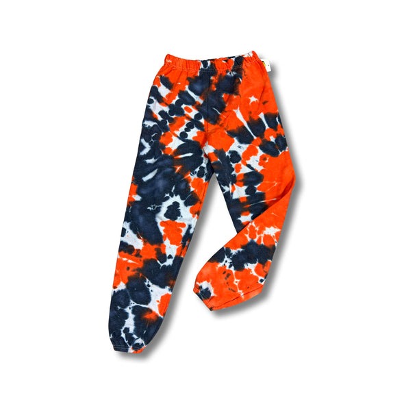 College Tie-Dye Sweatpants - Blue/Orange