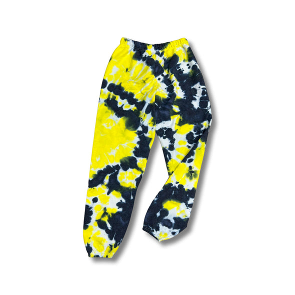 College Tie-Dye Sweatpants - Navy/Yellow